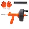 25 FT Drain Snake 2.0 with Double Mode, 10-In-1 Drain Auger for Sink and Drain Unblocking, Plumbing Snake for Real DYIs