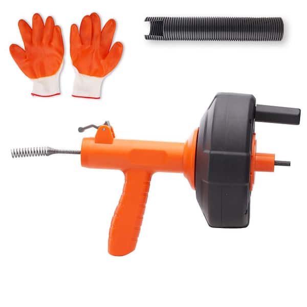 Drain Auger 25 Ft., Plumbing Snake Auto Feed, Plumbers Snake with Drill Attachment, Pipe Snake Drain Clog Remover