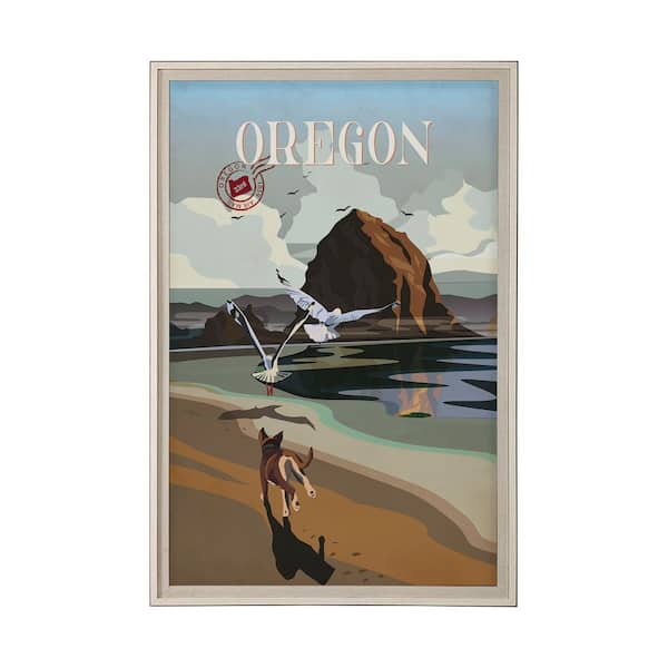 Oregon Go Series Brown Framed Wall Art 61.5 in. x 41.5 in.