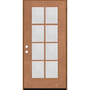 Regency 36 in. x 80 in. Full 8-Lite Left Hand/Outswing Clear Glass Autumn Wheat Stained Fiberglass Prehung Front Door