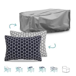 Pillow-To-Cover 16 in. x 24 in. Dual Wire Indigo Pillow Chaise Lounge Cover