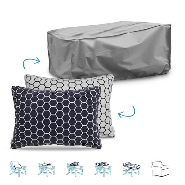 Unbranded Pillow-To-Cover 16 in. x 24 in. Dual Wire Indigo Pillow Chaise Lounge Cover