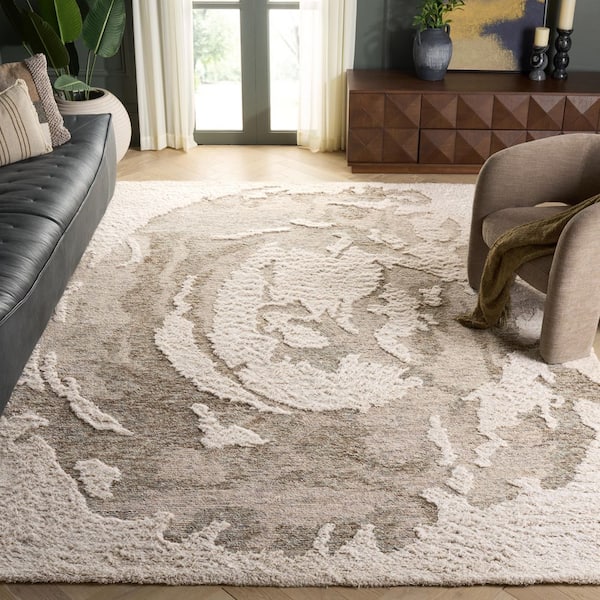 Casablanca 8 ft. x 10 ft. Ivory/Teal Abstract Medallion Area Rug