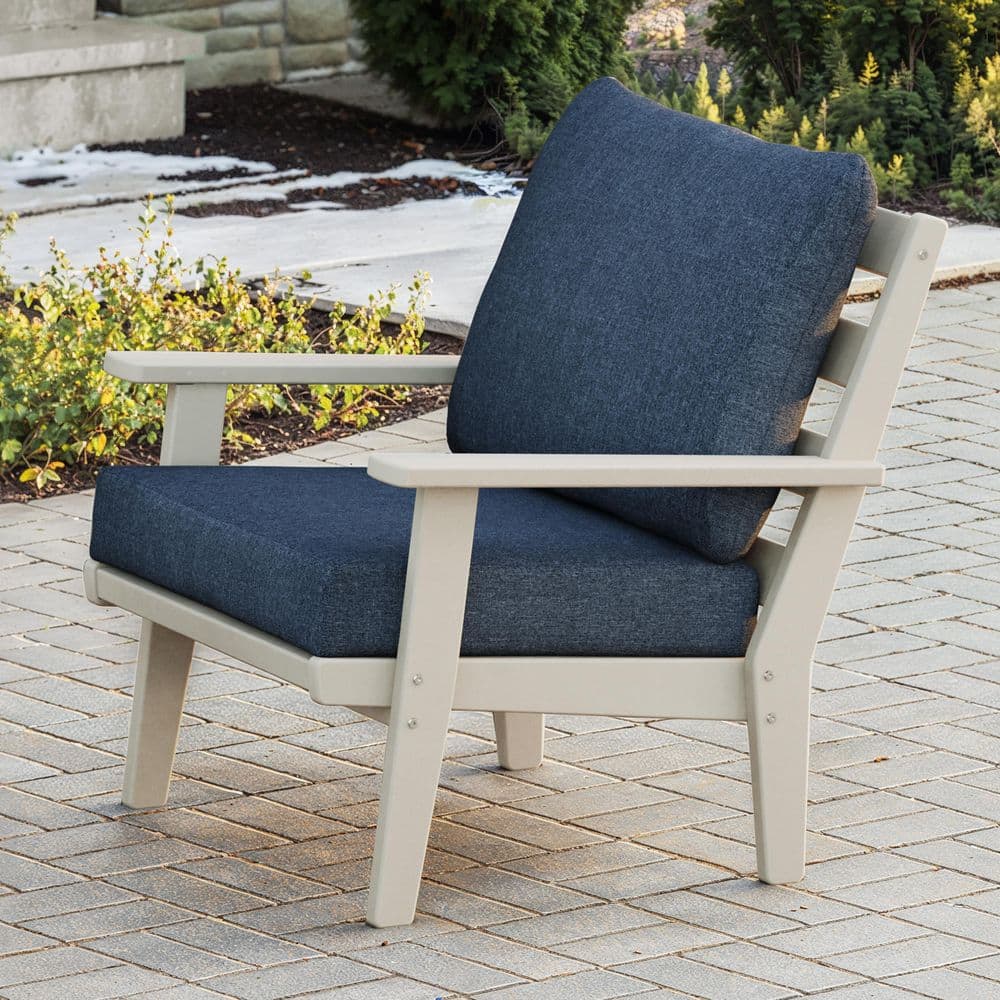 POLYWOOD Grant Park Sand Deep Seating Plastic Outdoor Lounge Chair