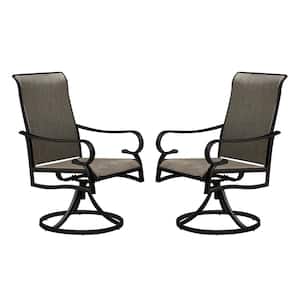 Textilene Mesh Fabric Patio Swivel Chairs Set of 2 Outdoor Metal Rocker Dining Chairs