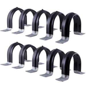 4 in. 2-Hole Pipe Strap U Bracket Plastic Coated Galvanized Steel (10-Pack)