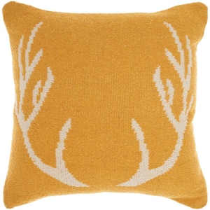 Lifestyles Yellow Animal Removable Cover 18 in. x 18 in. Throw Pillow