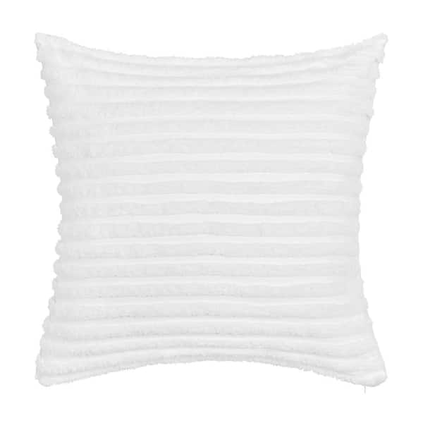 Unbranded Darcy White Solid Polyester Euro Sham 26 in. L x 26 in. W