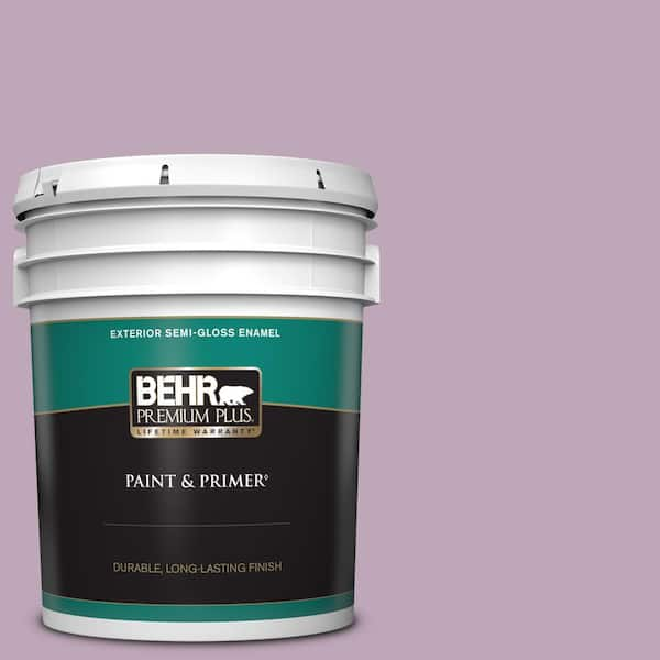 BEHR PREMIUM PLUS 5 gal. #680F-4 Soft Heather Semi-Gloss Enamel Exterior Paint & Primer