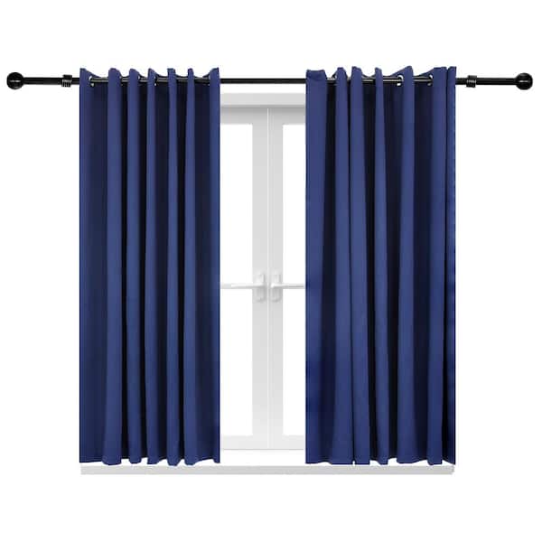 Sunnydaze Decor 2 Indoor/Outdoor Blackout Curtain Panels with Grommet Top - 100 x 84 in (2.54 x 2.13 m) - Blue