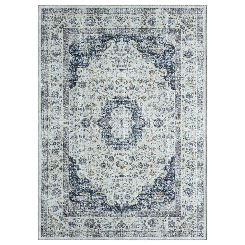 Legacy Alexandria 8 ft. x 10 ft. Blue Traditional Bordered Washable Area Rug price history on PriceWatchPro