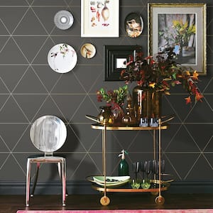 Twilight Grey Geometric Paper Strippable Roll Wallpaper (Covers 56.4 sq. ft.)