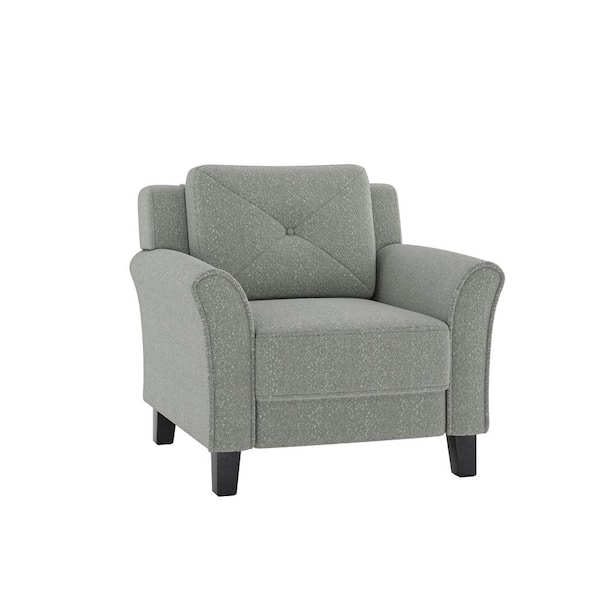 JAYDEN CREATION Anton Trasitional Lamb Wool Slipcovered Armchair-Grey