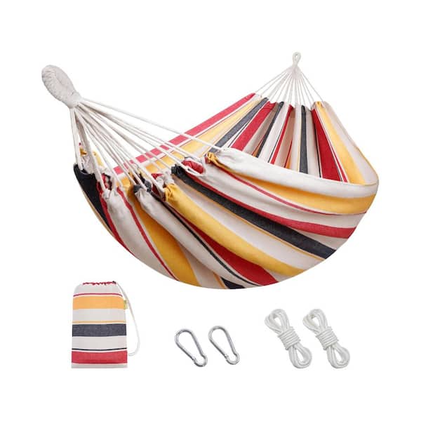 ITOPFOX 10.5 ft. Portable Hammock Bed Hammock with Carry Bag in Multi-Colored