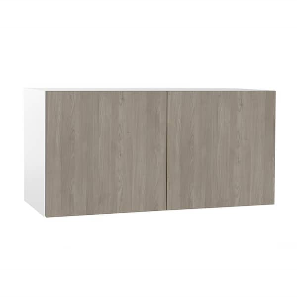 Cambridge Quick Assemble Modern Style, Grey Nordic 30 x 12 in. Wall Bridge Kitchen Cabinet (30 in. W x 12 in. D x 12 in. H)