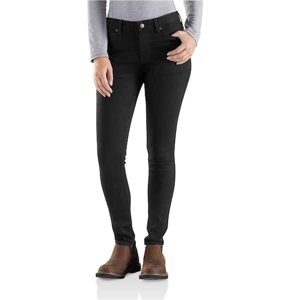 Carhartt Woman's 8 Onyx Cotton/Polyester/Spandex Slim Fit Layton Skinny Leg Jean