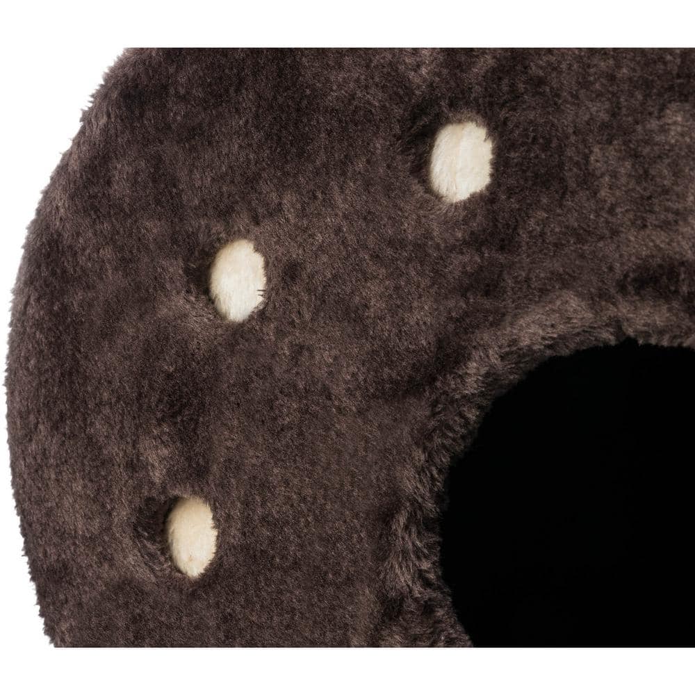 Chocolate Brown Sisal Cat Condo with Scratching Surface