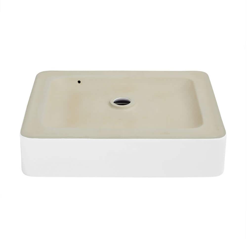 White Ceramic Above-Counter Rectangular Vessel Sink