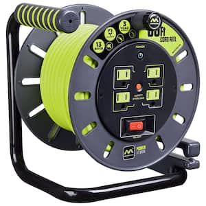 Open Reel 60 ft. 14 AWG/3 13Amp Extension Cord Reel with 4 Grounded Outlets