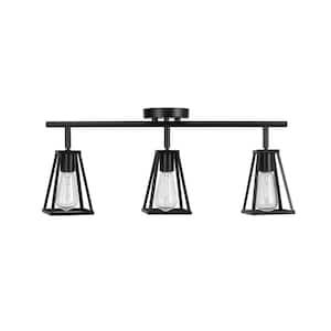 2 ft. 3-Light Matte Black Fixed Track Lighting Kit