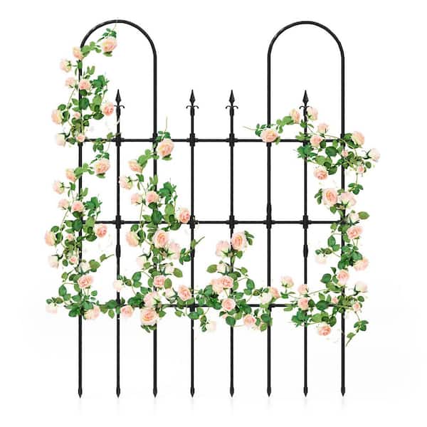 73 in. H x 58 in. W Metal Trellis in Black
