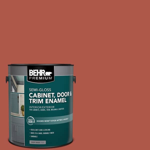 1 gal. #PPU2-14 Tibetan Orange Semi-Gloss Enamel Interior/Exterior Cabinet, Door & Trim Paint