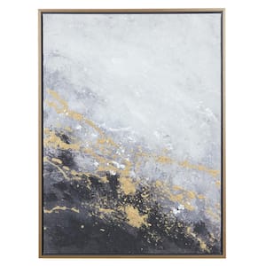 CosmoLiving by Cosmopolitan 40 in. x 30 in. Black Metal Contemporary Abstract Framed Wall Art