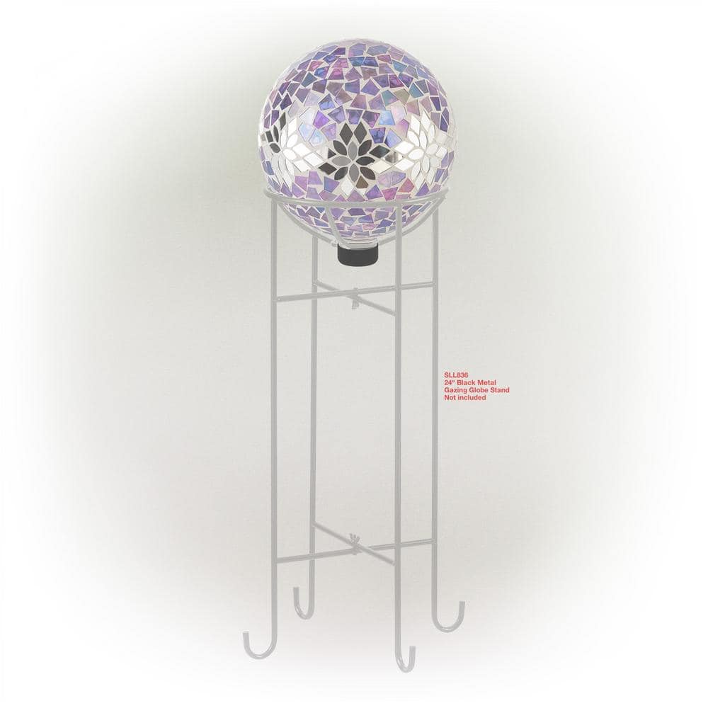 Enchanted Purple Mosaic 10" Gazing Globe for Garden Decor