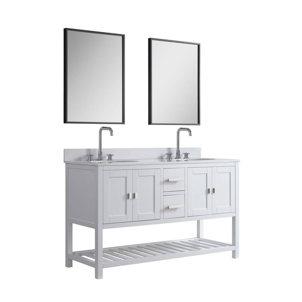 Monaco 60 in. White Bathroom Vanity Base Cabinet without Top price history on PriceWatchPro