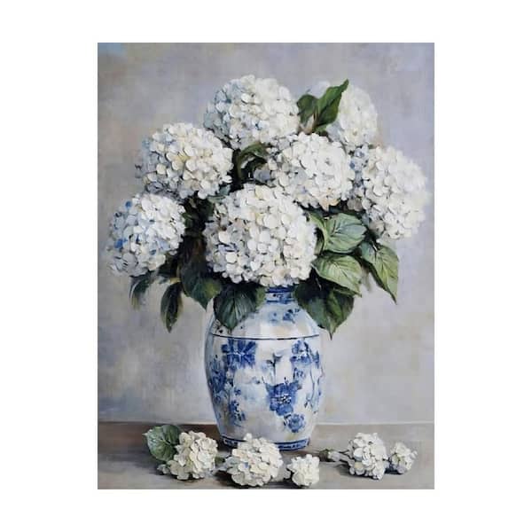 Blue Hydrangea Unframed Canvas Art Print 36 in. x 24 in