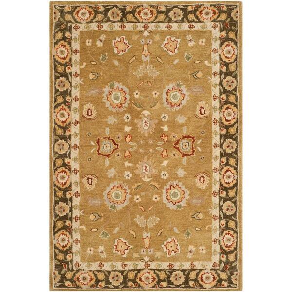 Safavieh Taj Mahal Gold/Chocolate 4 ft. x 6 ft. Area Rug