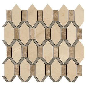 Stone Decor Diamond Cut 13 in. x 13 in. Marble Mosaic Tile (10 sq. ft./case)
