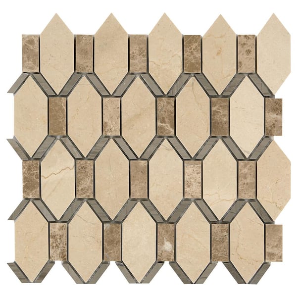Daltile Stone Decor Diamond Cut 13 in. x 13 in. Marble Mosaic Tile (10 sq. ft./case)