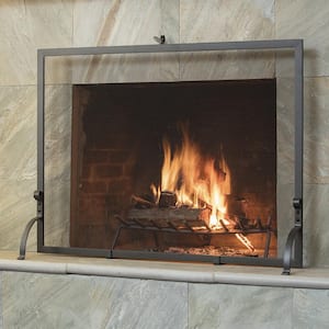 Olde World Iron 44 in. W Single-Panel Fireplace Screen