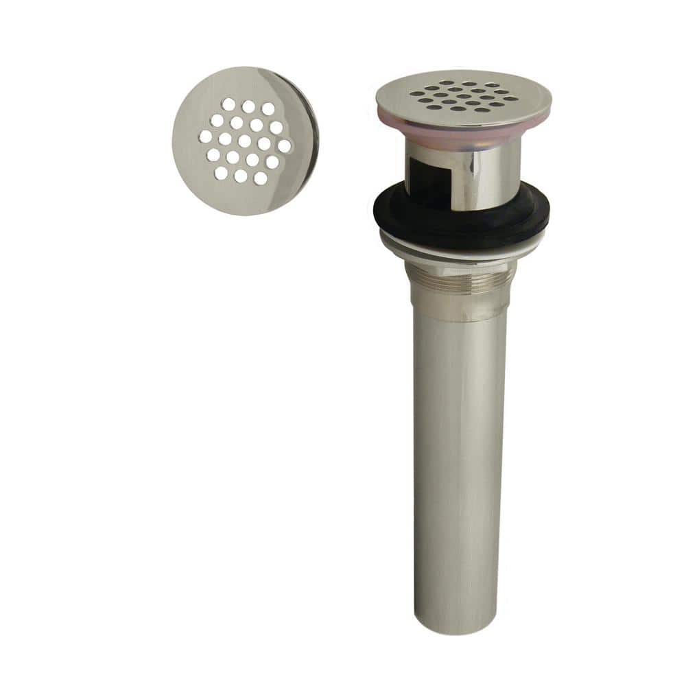 Grid Strainer Lavatory Bathroom Sink Drain Assembly with Overflow Holes - Exposed, Satin Nickel price history on PriceWatchPro