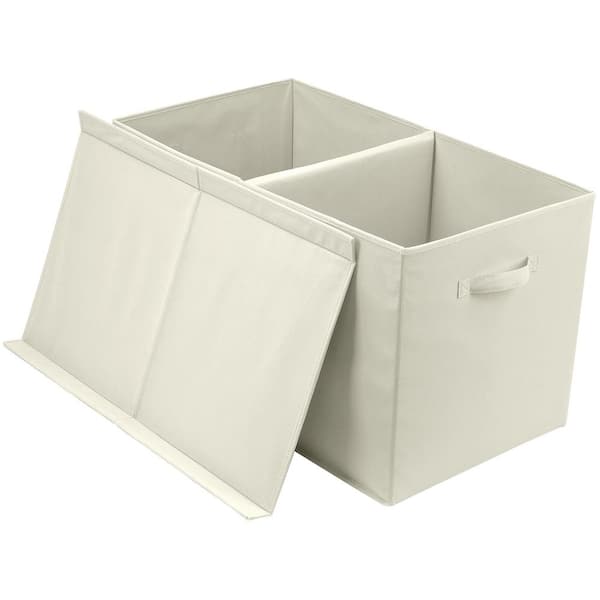 Sorbus Flip-Top Lid Toy Storage Chest, Beige 27.5 in. x 16 in. Toy Bag, Large Collapsible Storage for Nursery