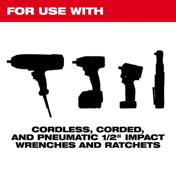 SHOCKWAVE 1/2 in. Metric Deep Socket Set (14-Pc) w/3/8 in. SAE Deep Socket Set (12-Pc)