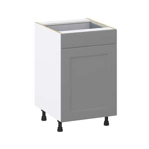 Bristol Painted 21 in. Wx 34.5 in. H x 24 in. D  Slate Gray Shaker Assembled Base Kitchen Cabinet with a Drawer