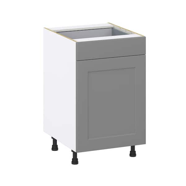 J COLLECTION Bristol Painted 21 in. Wx 34.5 in. H x 24 in. D  Slate Gray Shaker Assembled Base Kitchen Cabinet with a Drawer