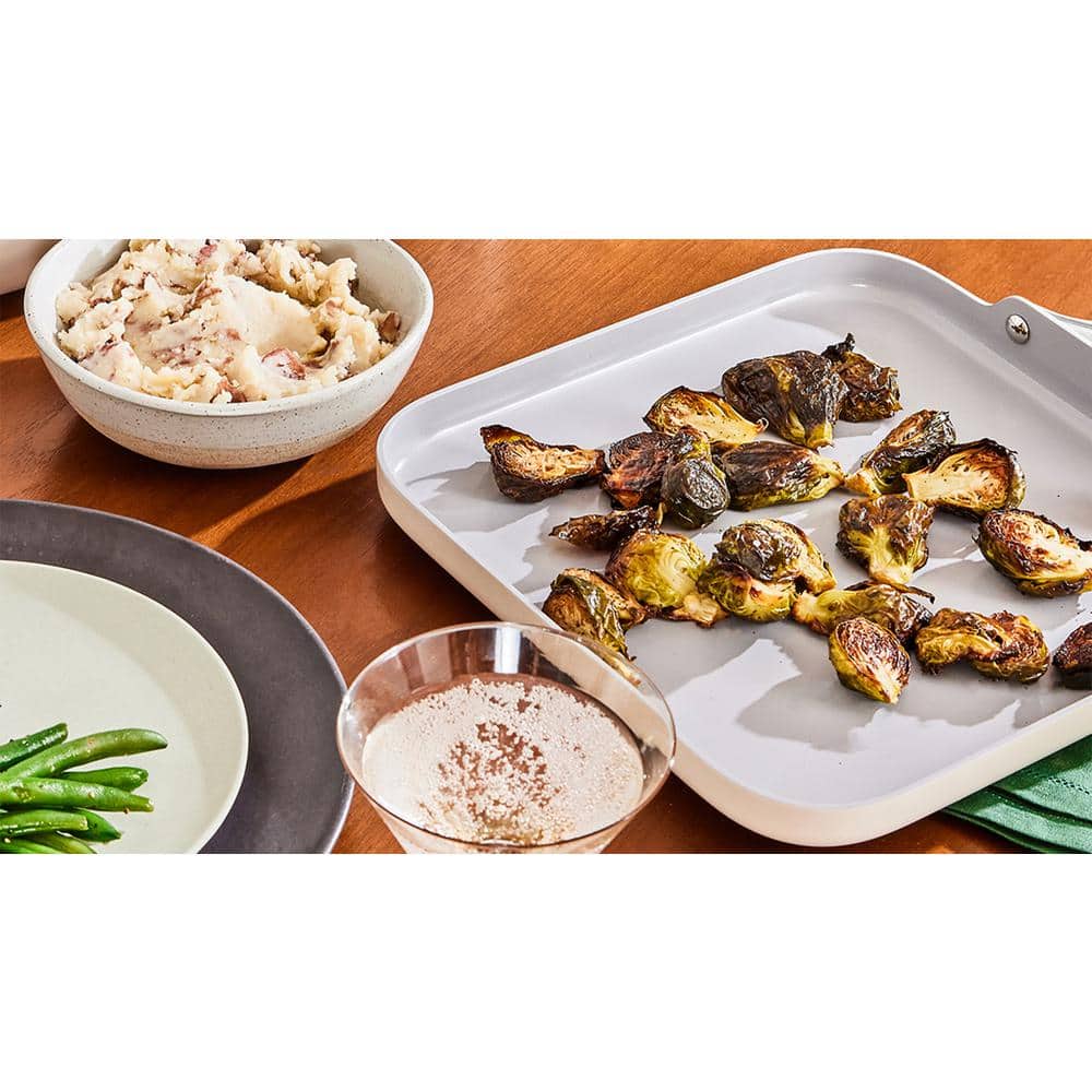 Cream Stainless Steel Non-Stick Square Cookware Set