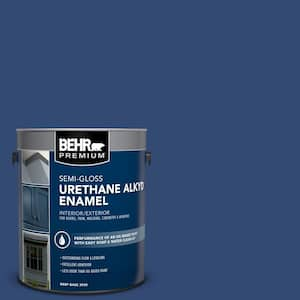 1 gal. #S-H-580 Navy Blue Urethane Alkyd Semi-Gloss Enamel Interior/Exterior Paint