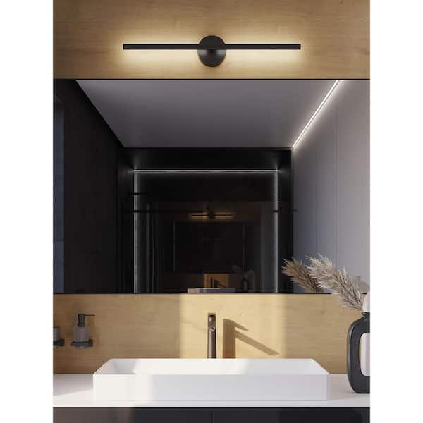 Chicago 32 in. 1-Light Black LED Vanity Light Bar