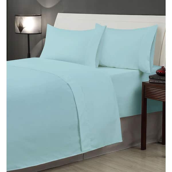 Harper Lane 6-Piece Lt. Blue Solid Microfiber King Sheet Set