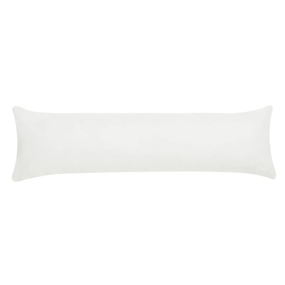 Ivory Faux-Leather Channel Quilted Lumbar Pillow
