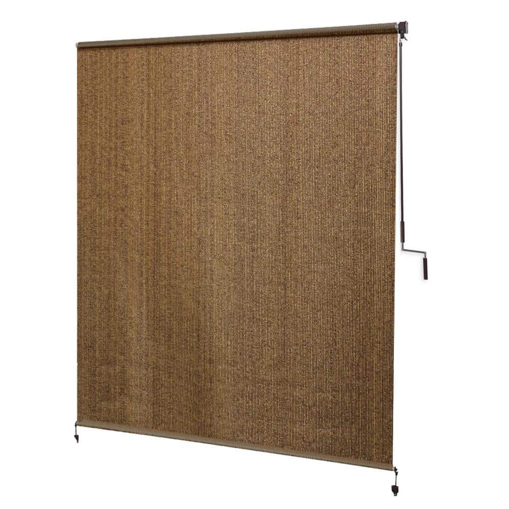 Walnut Cordless Outdoor Motorized Blackout Roller Shade