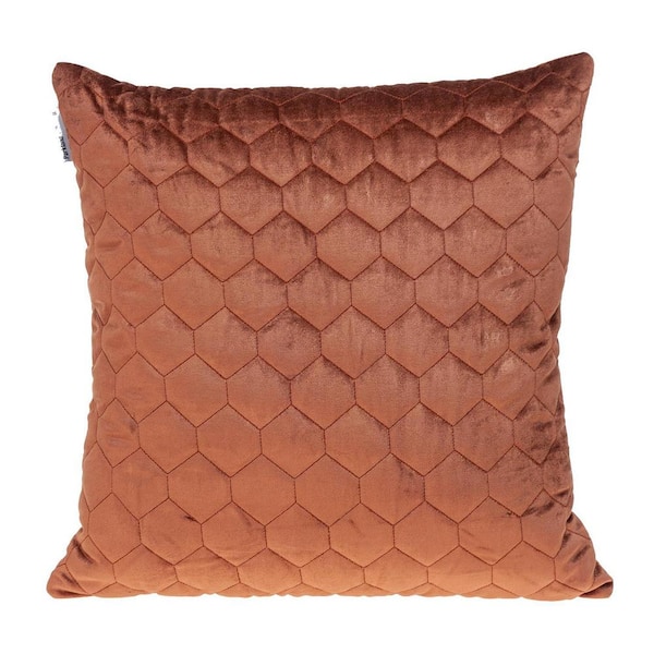 PARKLAND COLLECTION Bazyli Transitional Quilted Burnt Orange Throw Pillow