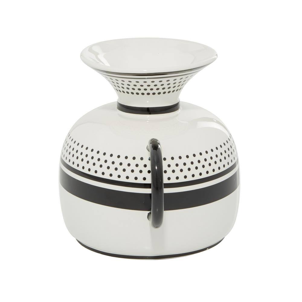 White and Black Ceramic Decorative Table Vase