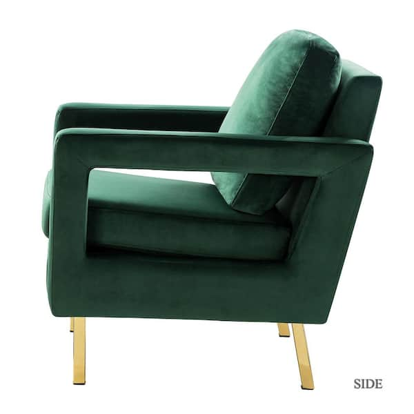 green and gold armchair