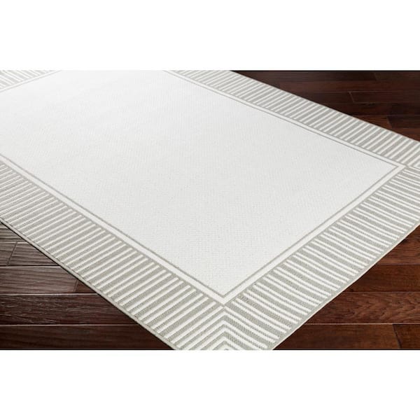 Felix Taupe 8 ft. 10 in. x 8 ft. 10 in. Square Border Indoor/Outdoor Patio Area Rug