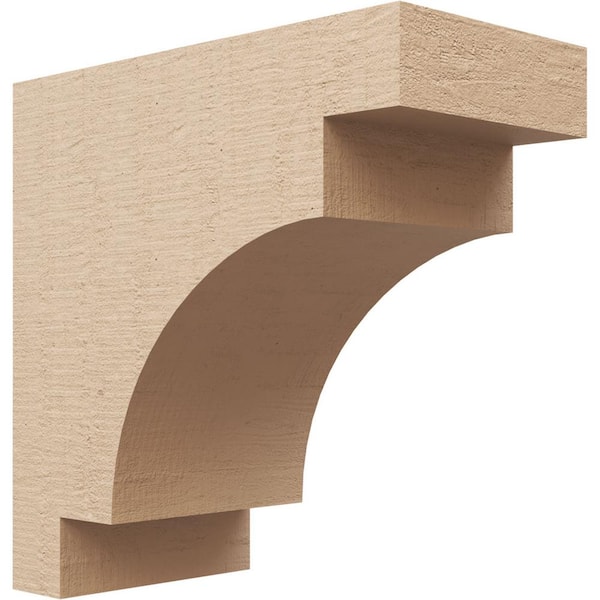 Ekena Millwork 6 in. x 12 in. x 12 in. Classic Mediterranean Rough Cedar Woodgrain TimberThane Corbel, Primed Tan